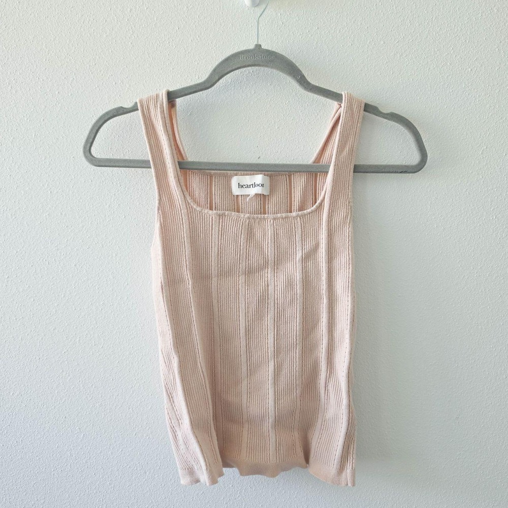 Nude color wide-rib tank top